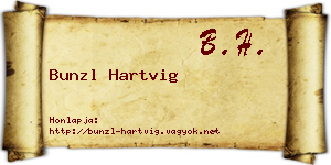 Bunzl Hartvig névjegykártya